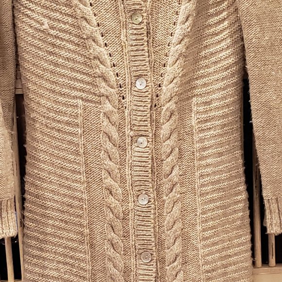 BCBG MaxAzria Cable Knit Button Down Cardigan - Picture 7 of 13